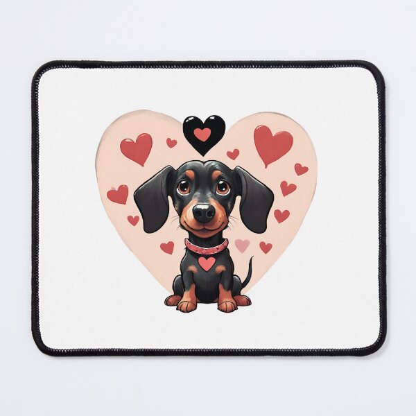 Item preview, Cute valentine daschound in the heart designed and sold by GoodyPaws.
