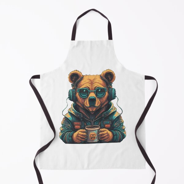 Item preview, techno bear and coffee designed and sold by SabyDigitalArt.