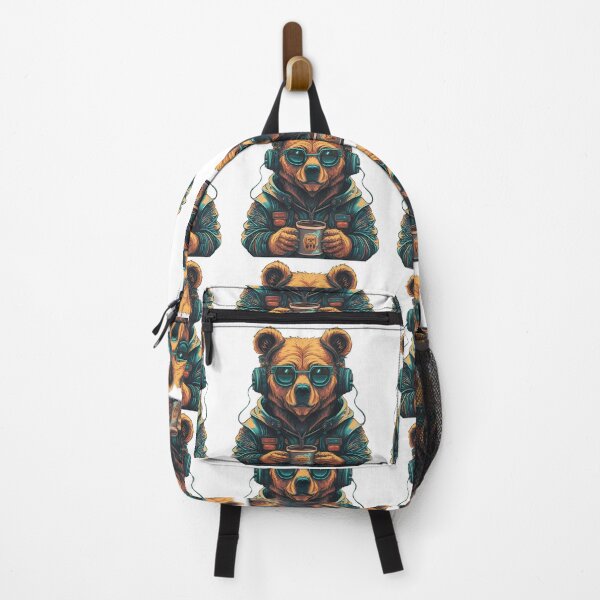Item preview, techno bear and coffee designed and sold by SabyDigitalArt.