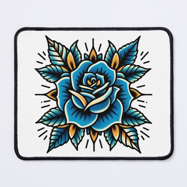 Item preview, Blue Rose Vintage Flash Tattoo Art Design designed and sold by BrianSaysDesign.