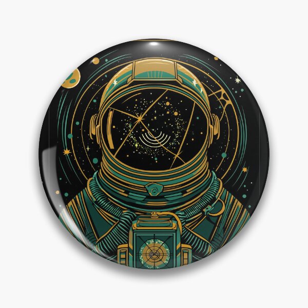 Item preview, Stellar Navigator: Astronaut and Cosmic Patterns Art Print designed and sold by Nicholas Panek.