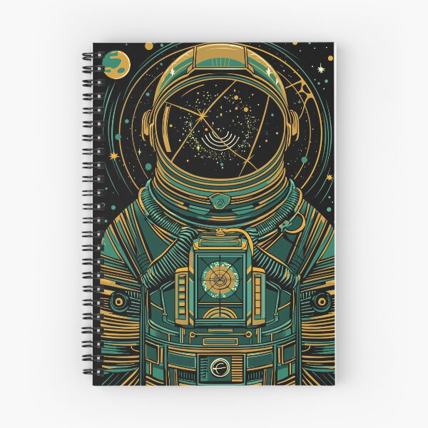 Item preview, Stellar Navigator: Astronaut and Cosmic Patterns Art Print designed and sold by Nicholas Panek.