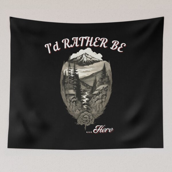 Item preview, I'd Rather be here retro outdoor adventure survival design designed and sold by Jt41.