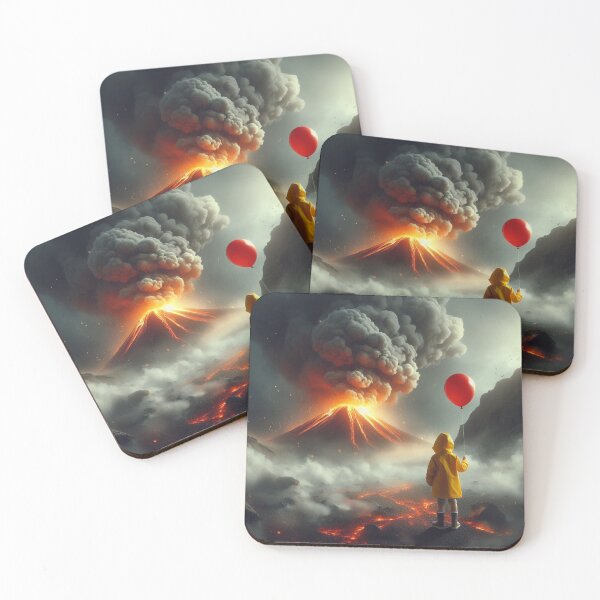 Item preview, Digital Art Volcano Red Balloon Boy 1 designed and sold by AIExpressive.
