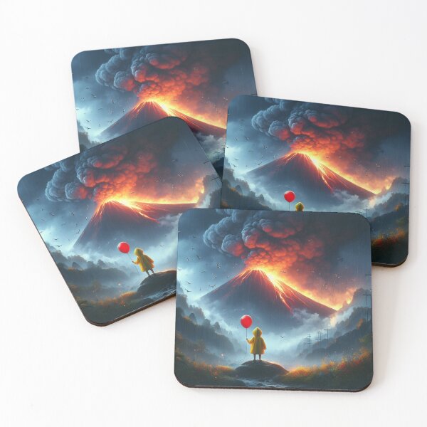 Item preview, Digital Art Volcano Red Balloon Boy 3 designed and sold by AIExpressive.