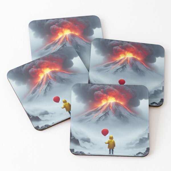 Item preview, Digital Art Volcano Red Balloon Boy 4 designed and sold by AIExpressive.