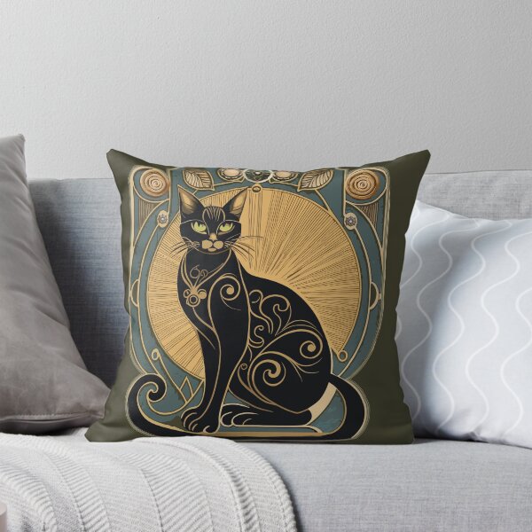 Item preview, Retro Black Cat Art Nouveau, Vintage Art Deco Sexton Cat designed and sold by BrightStreet.