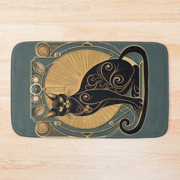 Item preview, Retro Black Cat Art Nouveau, Vintage Art Deco Sexton Cat designed and sold by BrightStreet.