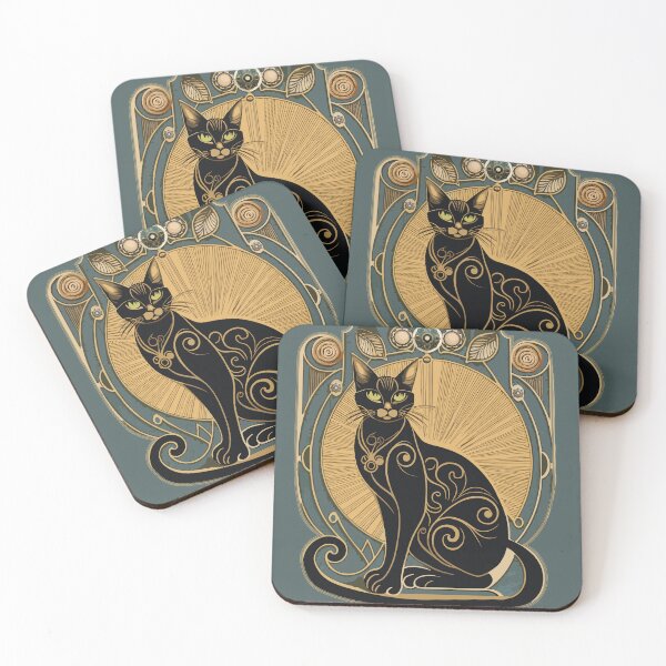 Item preview, Retro Black Cat Art Nouveau, Vintage Art Deco Sexton Cat designed and sold by BrightStreet.