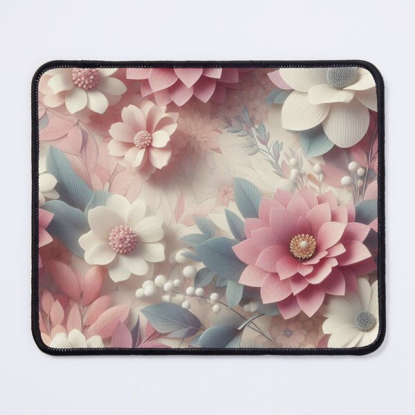 Item preview, Estético Moderno Patrón Floral Diseño De Flores Rosa Blanco 1 designed and sold by AIExpressive.