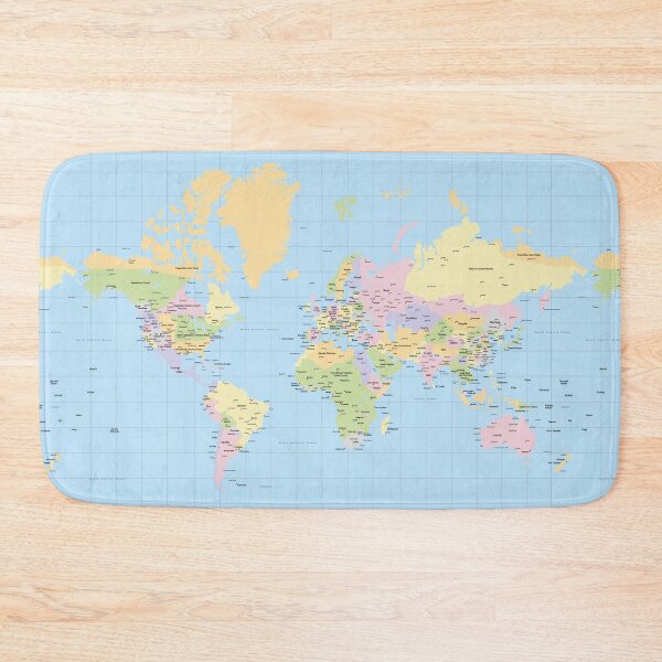 Item preview, Map of the world with names of cities pattern designed and sold by Dreamforia.