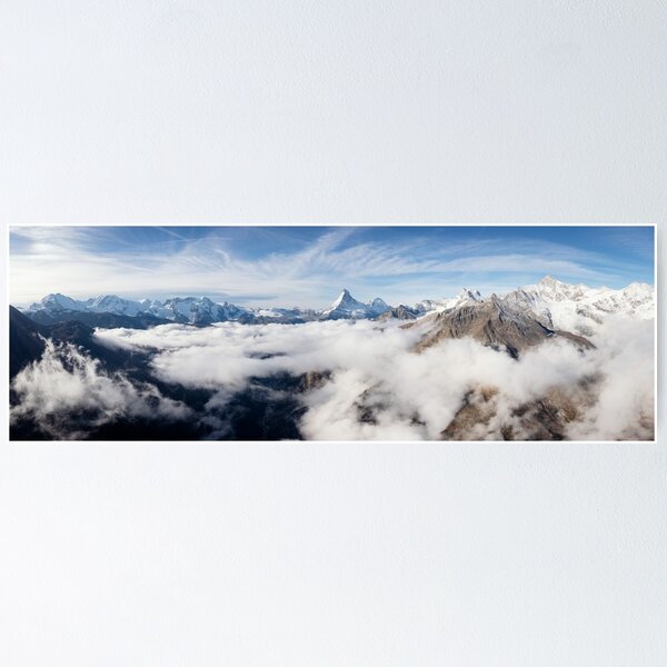 Artikelvorschau, Zermatt Valley Matterhorn Clould Inversion Luftaufnahme der Schweiz entworfen und verkauft von panoverse.