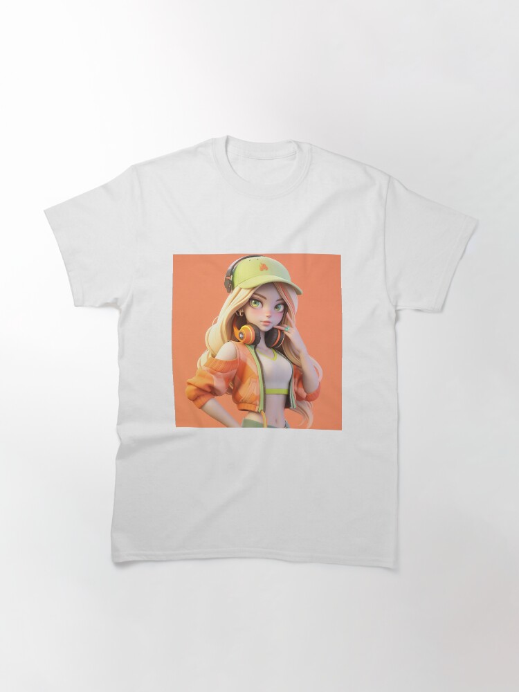 Thumbnail 3 of 7, Classic T-Shirt, orange girl designed and sold by shinypeace.