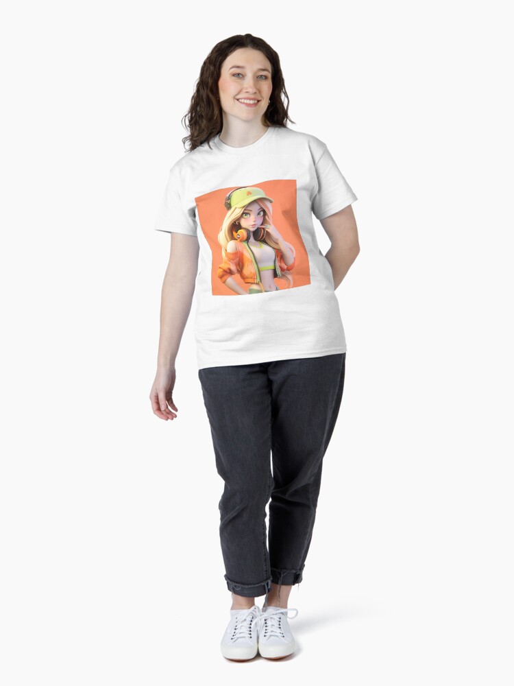 Thumbnail 4 of 7, Classic T-Shirt, orange girl designed and sold by shinypeace.