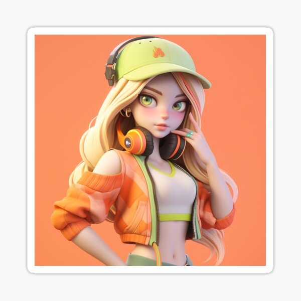 orange girl Sticker