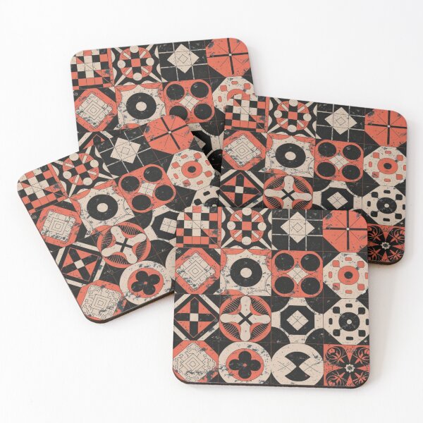 Item preview, Set of 16 ceramic tiles patterns designed and sold by GrinGalore.