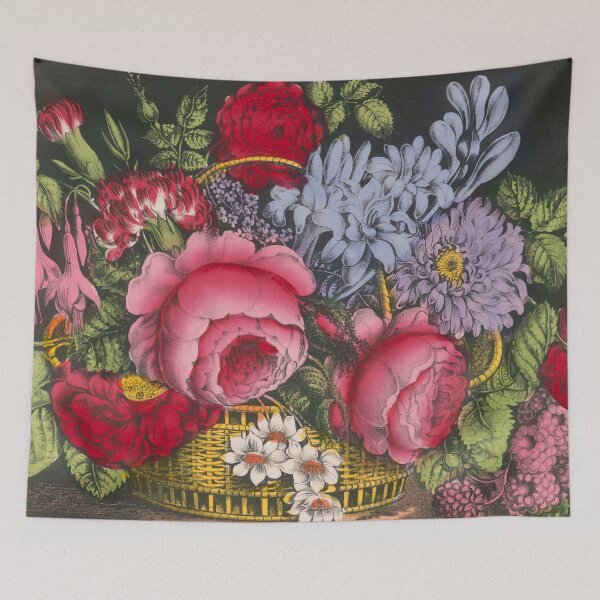 Item preview, Vintage Floral Basket Illustration (1872) designed and sold by BravuraMedia.