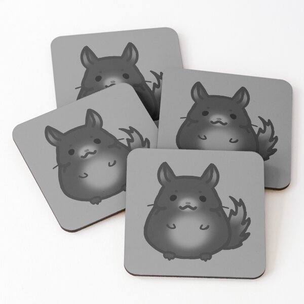 Item preview, White and black chinchilla (gray background) designed and sold by FlowMinnow.