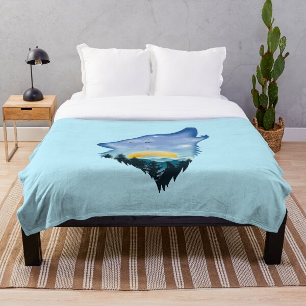 Item preview, Wolf shaped with pine forest, mountain, landscape designed and sold by drawlinershop.