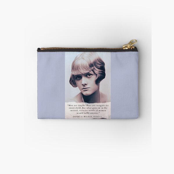 Item preview, Daphne du Maurier  portrait and quote: Men are simpler than you imagine my sweet child. But what goes on in the twisted, tortuous minds of women would baffle anyone. designed and sold by artbleed.