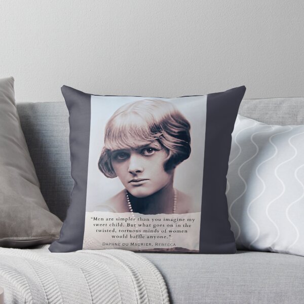 Item preview, Daphne du Maurier  portrait and quote: Men are simpler than you imagine my sweet child. But what goes on in the twisted, tortuous minds of women would baffle anyone. designed and sold by artbleed.