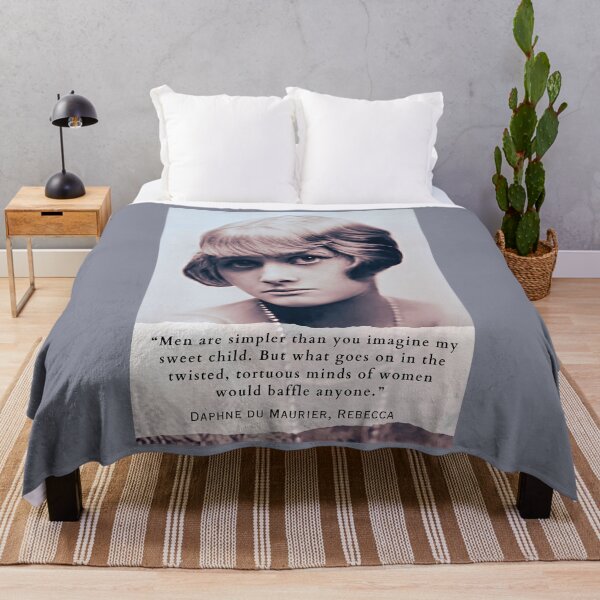 Item preview, Daphne du Maurier  portrait and quote: Men are simpler than you imagine my sweet child. But what goes on in the twisted, tortuous minds of women would baffle anyone. designed and sold by artbleed.