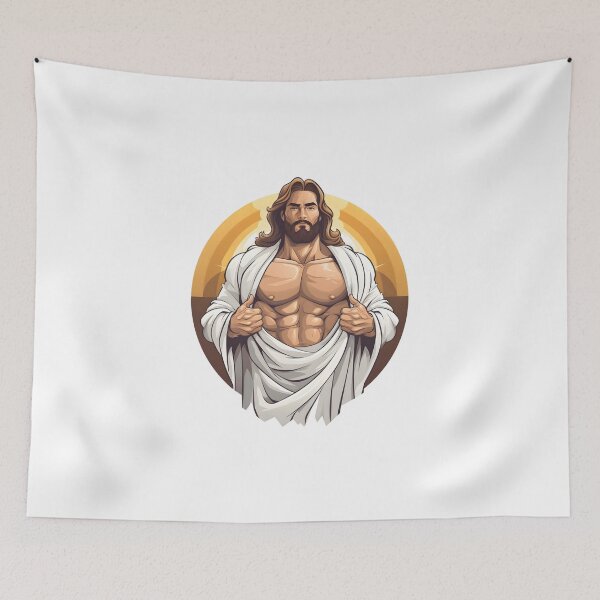 Item preview, Buff jesus christ with 6 pack designed and sold by Snow-Woods.