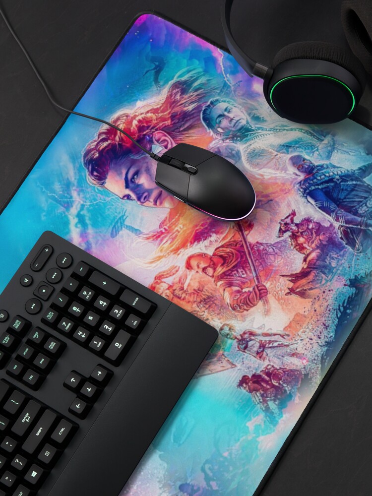 Aperçu 4 sur 5. Tapis de souris avec l'œuvre Horizon interdit à l'ouest Aube zéro créée et vendue par MarinaLexaArt.