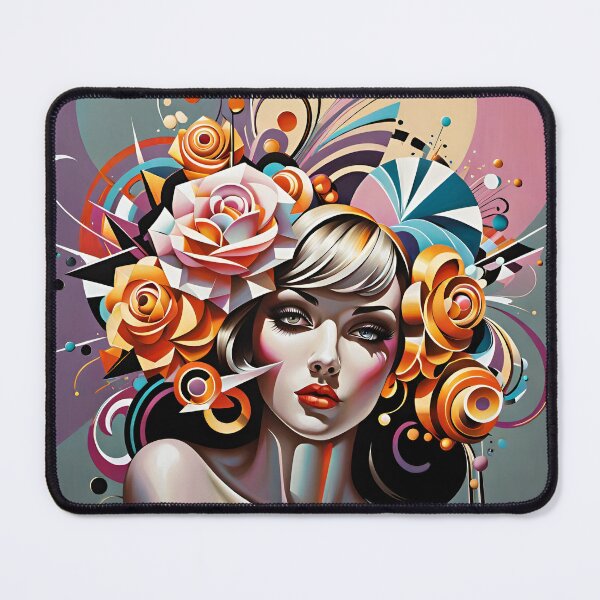 Item preview, Woman with pastel flowers designed and sold by Son-of-a-badger.