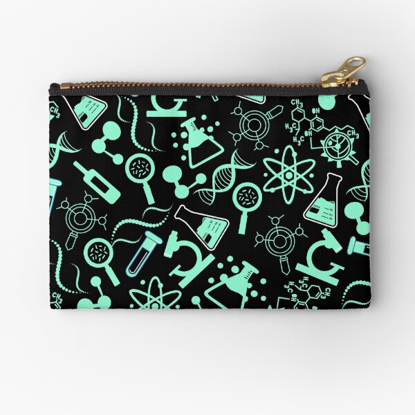 Item preview, biochemistry science lab molecular neon aqua blue black pattern designed and sold by DesignYourWaystore.