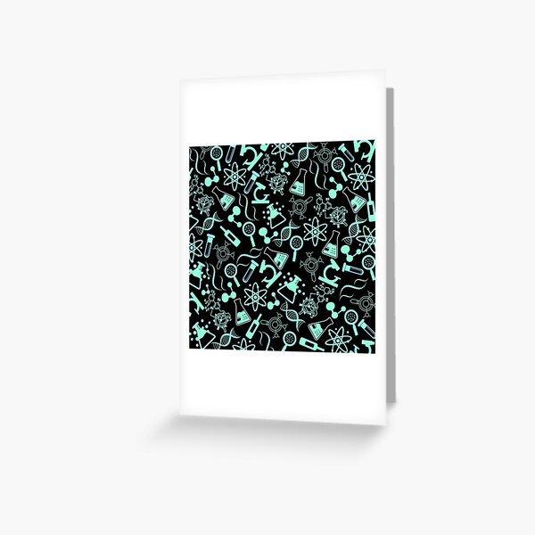Item preview, biochemistry science lab molecular neon aqua blue black pattern designed and sold by DesignYourWaystore.