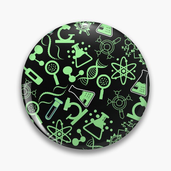 Item preview, biochemistry science lab molecular bright green black pattern designed and sold by DesignYourWaystore.