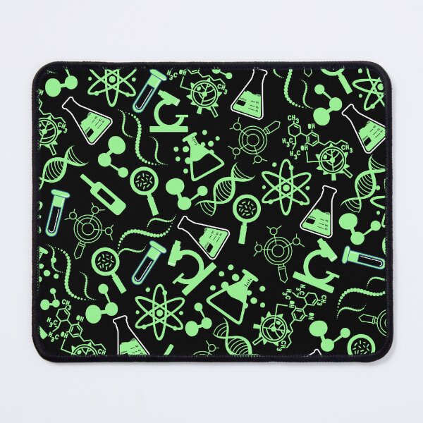 Item preview, biochemistry science lab molecular bright green black pattern designed and sold by DesignYourWaystore.