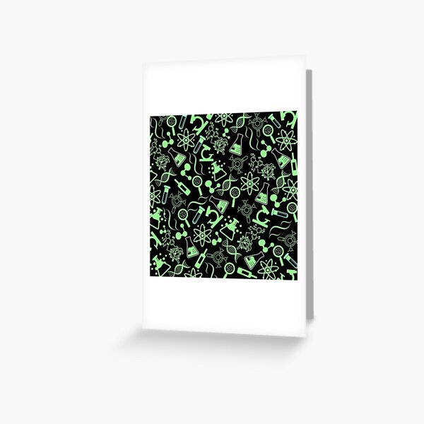 Item preview, biochemistry science lab molecular bright green black pattern designed and sold by DesignYourWaystore.