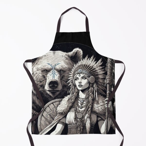 Item preview, Druid girl with Grizzly, Mythical Style Druid Woman designed and sold by Cr320.