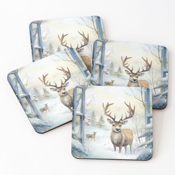 Item preview, Joyful Reindeer Snowscape designed and sold by cute-animals99.
