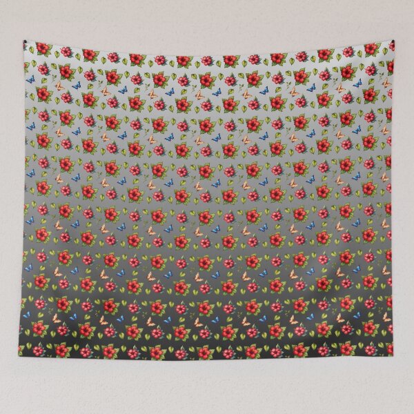 Item preview, Red Hibiscus Flower Gradient Seamless Pattern designed and sold by Petalandfur.