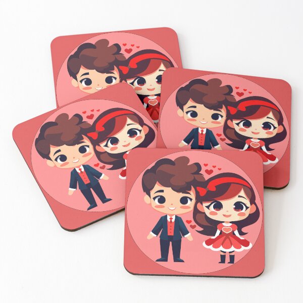 Item preview, "Innocent Hearts: A Duo of Joy",illustration of happy cute kids designed and sold by AgarutanPrint.