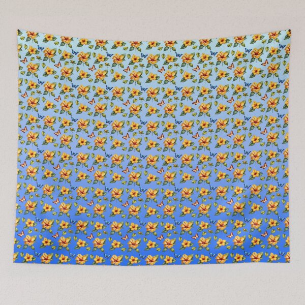 Item preview, Yellow Hibiscus Flower Gradient Pattern designed and sold by Petalandfur.