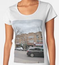 Building, skyscraper, symmetry, night lights, sky, evening, city view, spring Women's Premium T-Shirt