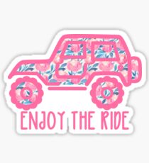 Blumenjeep (pink) Sticker