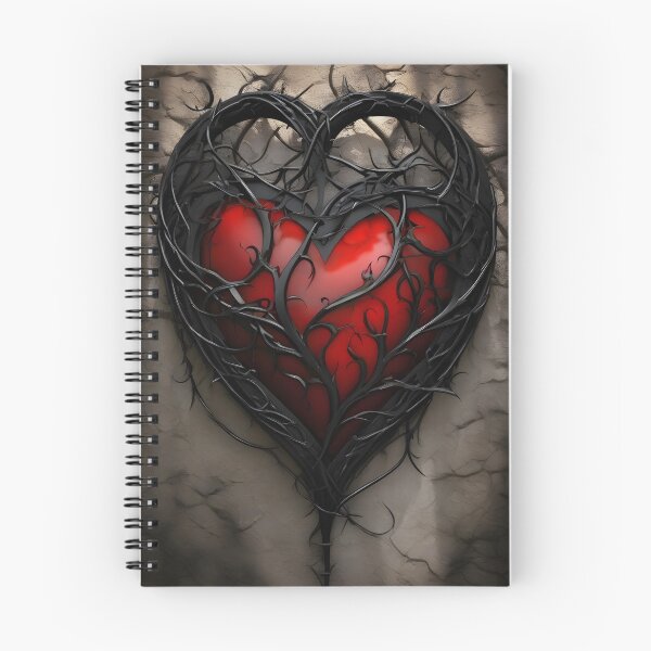 Item preview, Red heart and thorny vines designed and sold by DesignsbyVelvet.