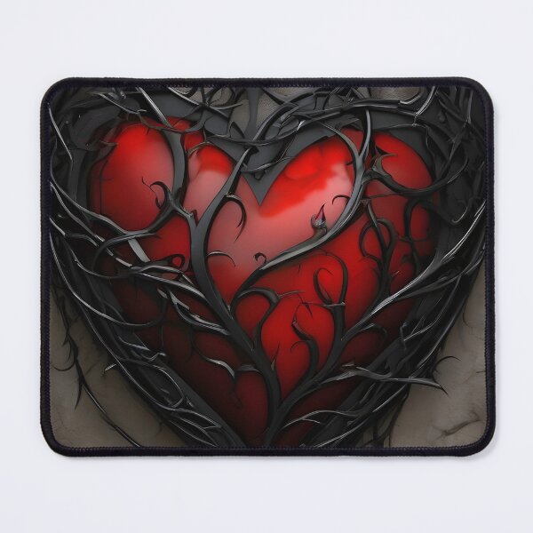 Item preview, Red heart and thorny vines designed and sold by DesignsbyVelvet.