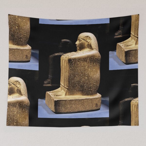 Item preview, vr 3547/ finition 2023 - 62 - Statue cube du Vizir Paser de Ramsès tenant les emblèmes de Thèbes -  Okaio Créations  Olavia-Olao designed and sold by o.okaïo.