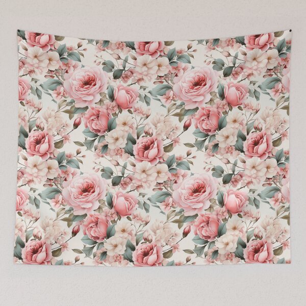Item preview, Vintage Florals, Sweet Pink Roses, Blossoms designed and sold by PigmeArt.