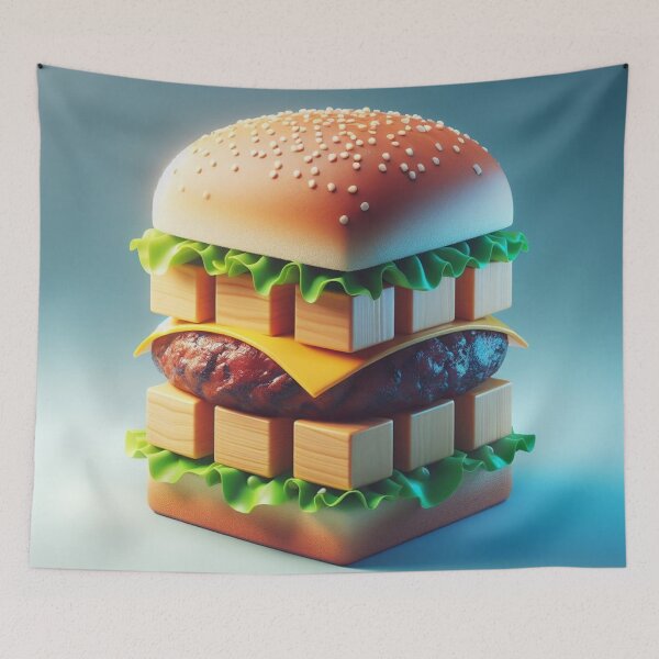 Item preview, 3D Cube Hamburger Digital Art 1 designed and sold by AIExpressive.