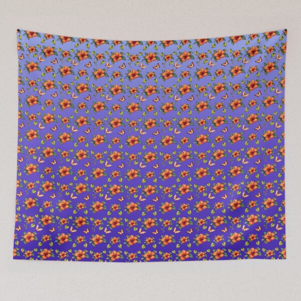 Item preview, Orange Hibiscus Flower Gradient Pattern designed and sold by Petalandfur.