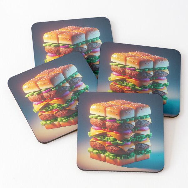 Item preview, 3D Cube Hamburger Digital Art 3 designed and sold by AIExpressive.