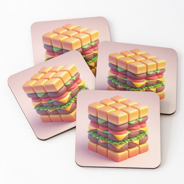 Item preview, 3D Cube Hamburger Digital Art 4 designed and sold by AIExpressive.
