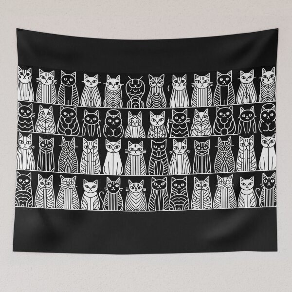 Item preview, Black & White Cat Pattern designed and sold by Tomasz C.